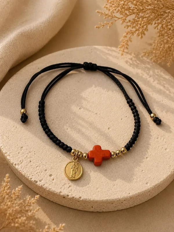 ChatGPT Image Jul 1, 2026, 04_12_12 PM Handmade Black String Cross Bracelet