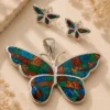 ChatGPT Image Jul 5, 2026, 06_47_03 PM Silver Green Opal Butterfly Jewelry Set