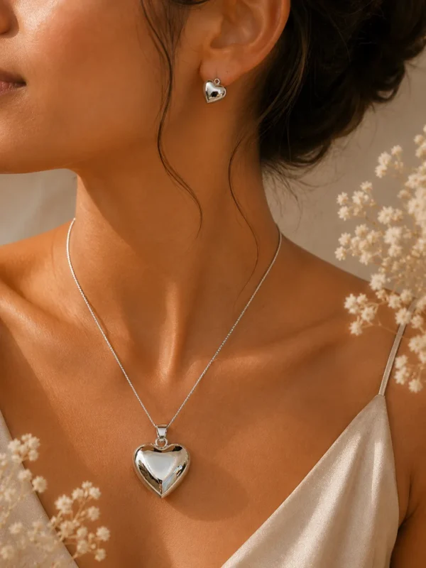ChatGPT Image Jul 5, 2026, 07_18_07 PM Silver Puff Heart Jewelry Set