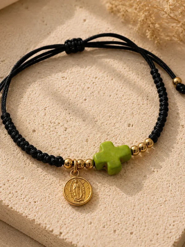 ChatGPT Image Jul 5, 2026, 07_52_28 PM Handmade Black String Cross Bracelet