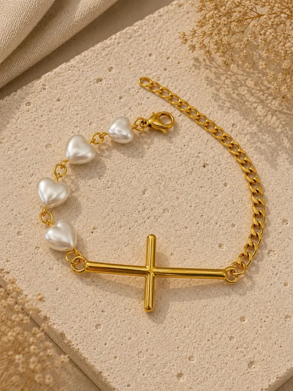 ChatGPT Image Jul 7, 2026, 01_01_35 PM Gold Cross Pearl Bracelet
