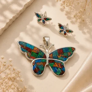 ChatGPT Image Jun 30, 2026, 10_24_29 PM Silver Green Opal Butterfly Jewelry Set