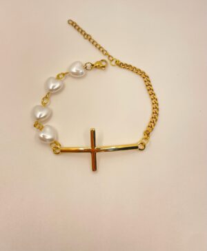 Bracelet Bangle Cross Pearl Heart Bracelet