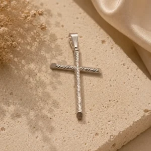 ChatGPT Image Jul 1, 2026, 05_09_54 PM Hammered Silver Cross Charm
