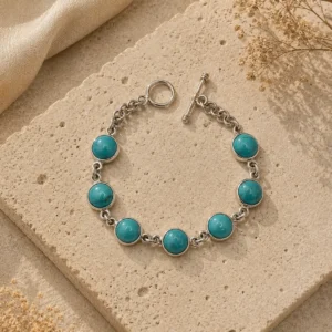 Turquoise Stone Silver Bracelet