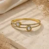 Double Zirconia Bangle Bracelet