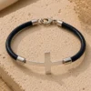 ChatGPT Image Jul 7, 2026, 01_58_33 PM Bangle Cross Black Leather Bracelet